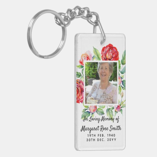 Herinnering Sleutelhanger Foto Rouw Herdenking Ver (Voorkant Links)