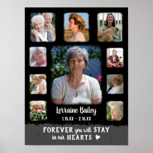 Herinnering Souvenir Rand Fade Foto Collage Zwart  Poster
