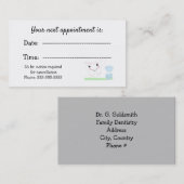 Herinnering tandheelkundige benoeming afsprakenkaartje (Voorkant / Achterkant)