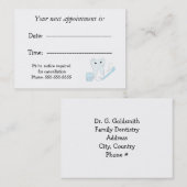 Herinnering tandheelkundige benoeming afsprakenkaartje (Voorkant / Achterkant)