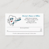 Herinnering tandheelkundige benoeming visitekaartje (Voorkant)