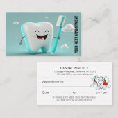 Herinnering tandheelkundige kantoorbenoeming afsprakenkaartje (Voorkant / Achterkant)