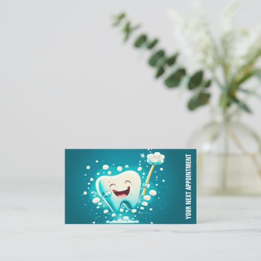 Herinnering tandheelkundige kantoorbenoeming afsprakenkaartje (Staand voorkant)
