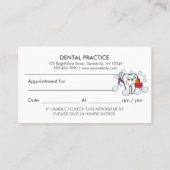 Herinnering tandheelkundige kantoorbenoeming afsprakenkaartje (Achterkant)