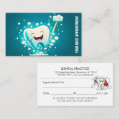 Herinnering tandheelkundige kantoorbenoeming afsprakenkaartje (Voorkant / Achterkant)