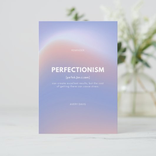 Herinnering tegen stress Flat Bedankt kaart (Staand voorkant)