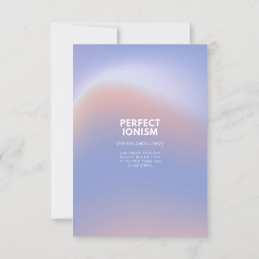 Herinnering tegen stress Flat Bedankt kaart (Achterkant)