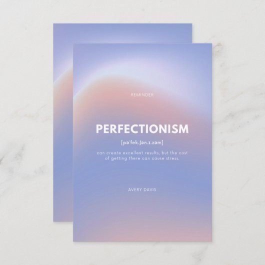 Herinnering tegen stress Flat Bedankt kaart (Voorkant / Achterkant)