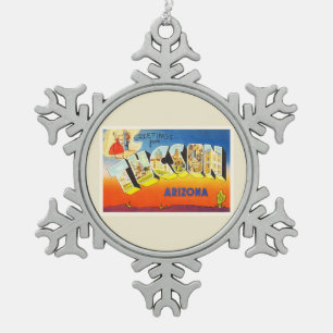 Herinnering van de Reis van Arizona AZ van Tuscon Tin Sneeuwvlok Ornament