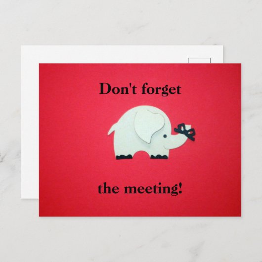 Herinnering van een vergadering. briefkaart (Voorkant / Achterkant)