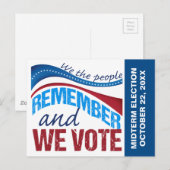 Herinnering verkiezingsdag Amerikaanse vlag Politi Briefkaart (Voorkant / Achterkant)