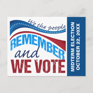 Herinnering verkiezingsdag Amerikaanse vlag Politi Briefkaart