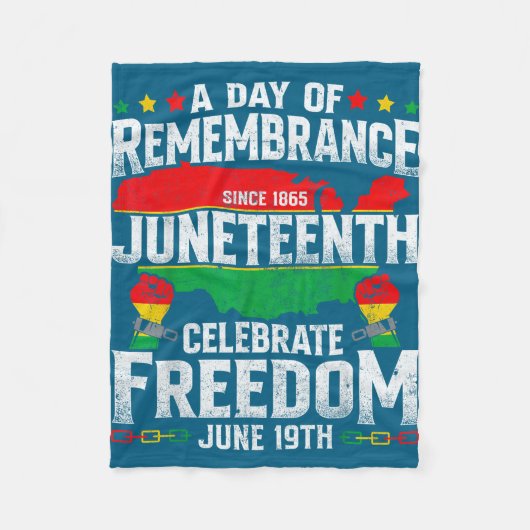 Herinnering vieren vrijheid juneteenth zwart fleece deken (Voorkant)