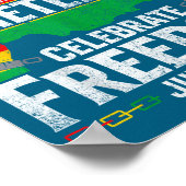 Herinnering vieren vrijheid juneteenth zwart poster (Hoek)