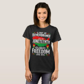 Herinnering vieren vrijheid juneteenth zwart t-shirt (Voorkant volledig)