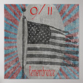 Herinnering vlag druk september 11 poster (Voorkant)