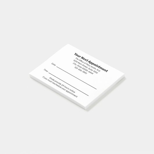 Herinnering volgende afspraak dokterspraktijk post-it® notes (Schuin)