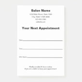 Herinnering Volgende Afspraak Schoonheidssalon Wit Post-it® Notes (Voorkant)