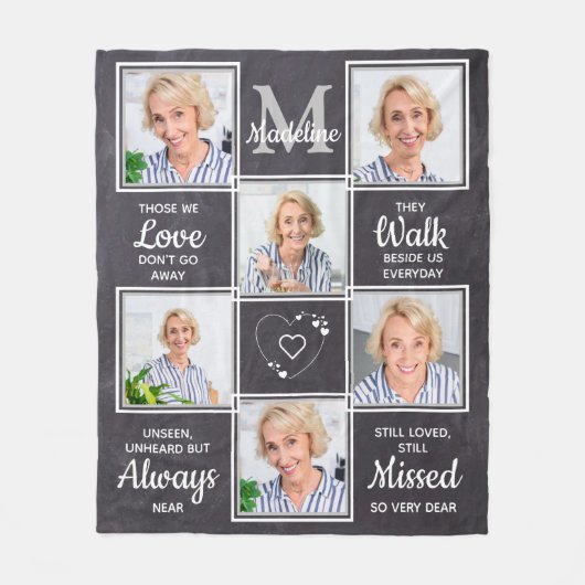 Herinnering voor aangepaste fotocollage Uniek Memo Fleece Deken (Voorkant)