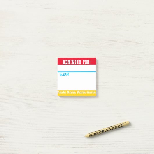 Herinnering voor aangepaste kleurenmedewerkers: be post-it® notes (Op bureau)