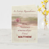 Herinnering voor aangepaste naam Jubileum verlies Kaart (Gele Bloem)