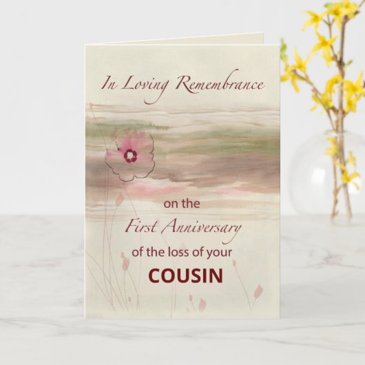 Herinnering voor aangepaste relatie 1e Jubileum Kaart (Gele Bloem)