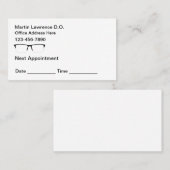 Herinnering voor aanwijzen patiënt Oogarts Visitekaartje (Voorkant / Achterkant)