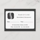 Herinnering voor afspraak bij moderne chiropractor afsprakenkaartje (Voorkant)