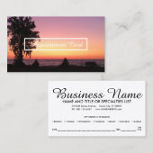 herinnering voor afspraak bij zonsondergang afsprakenkaartje (Voorkant / Achterkant)