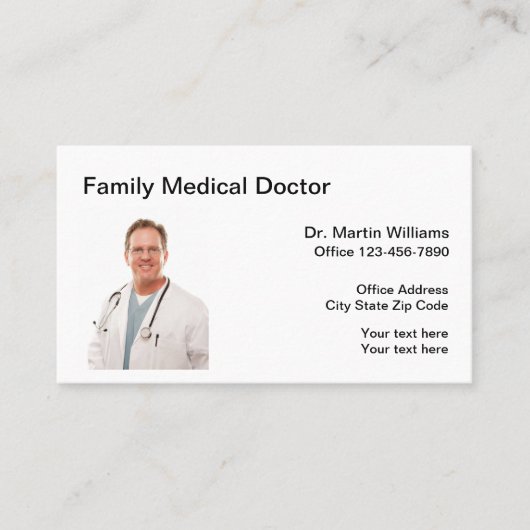 Herinnering voor afspraak met arts visitekaartje (Voorkant)