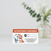 Herinnering voor afspraak met een huisdier - Kaart Afsprakenkaartje (Staand voorkant)