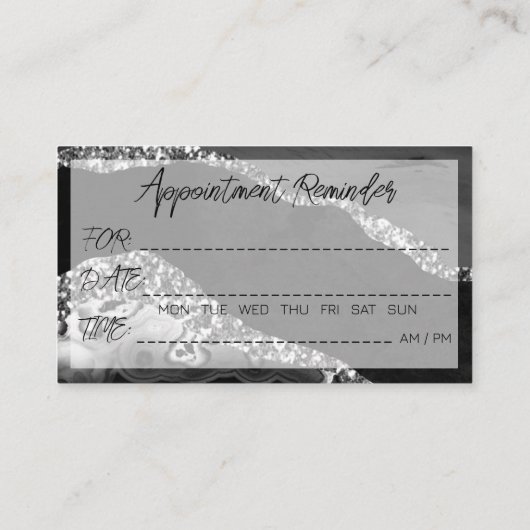 Herinnering voor afspraak met kapper Black Marble Visitekaartje (Achterkant)