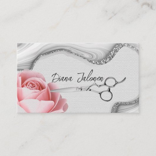 Herinnering voor afspraak met kapper Black Marble Visitekaartje (Voorkant)