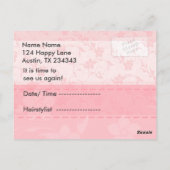 Herinnering voor afspraak met naaister-stylist briefkaart (Achterkant)