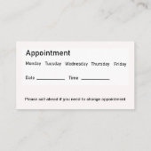 Herinnering voor afspraak met tandarts Bulk Visite Afsprakenkaartje (Achterkant)