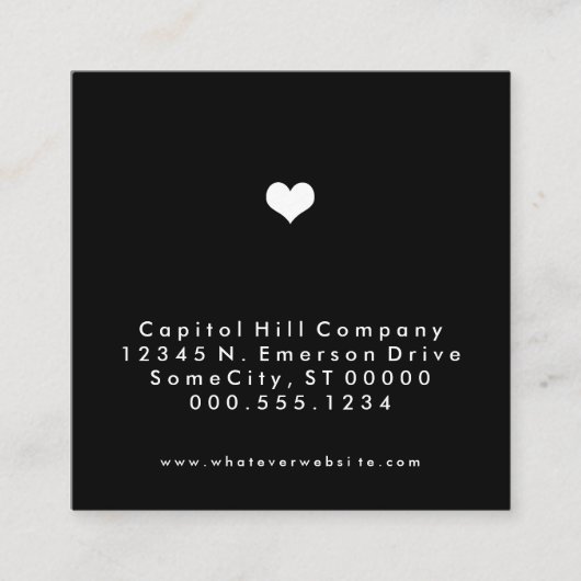 herinnering voor afspraak met vierkante hartkamer afsprakenkaartje (Voorkant)