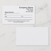 Herinnering voor afspraak Visitekaartje Afsprakenkaartje (Voorkant / Achterkant)