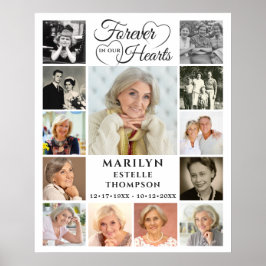 Herinnering Voor altijd in onze harten 13 foto-col Poster