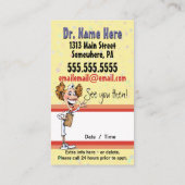 Herinnering voor arts/medische Aangepaste afspraak Afsprakenkaartje (Achterkant)