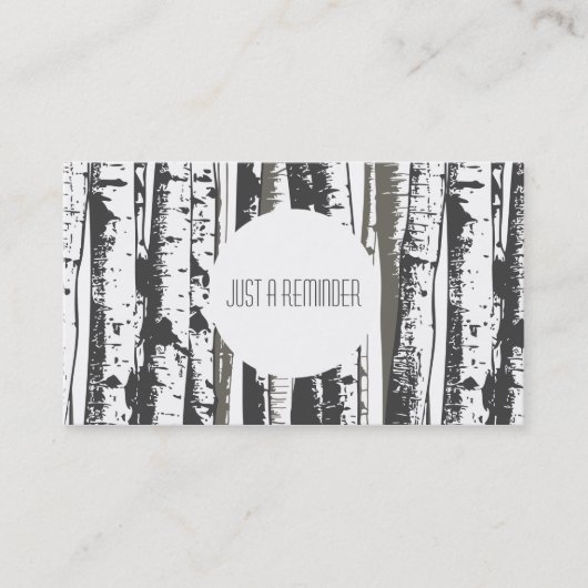 herinnering voor benoeming aspen bomen afsprakenkaartje (Voorkant)