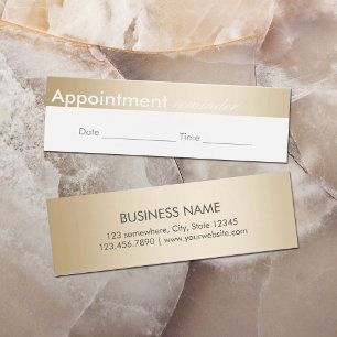 Herinnering voor benoeming Classy Gold Border Mini Visitekaartjes