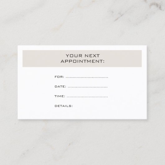 Herinnering voor benoeming: ellegant design Trendy Afsprakenkaartje (Voorkant)