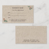herinnering voor benoeming Floral Burlap Afsprakenkaartje (Voorkant / Achterkant)
