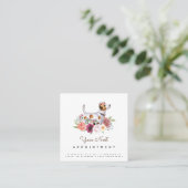 Herinnering voor benoeming Floral Jack Russel Terr Vierkante Visitekaartje (Staand voorkant)