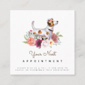 Herinnering voor benoeming Floral Jack Russel Terr Vierkante Visitekaartje (Voorkant)