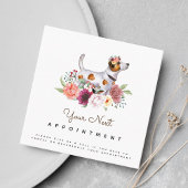 Herinnering voor benoeming Floral Jack Russel Terr Vierkante Visitekaartje