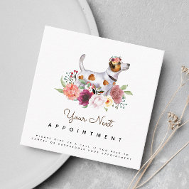 Herinnering voor benoeming Floral Jack Russel Terr Vierkante Visitekaartje