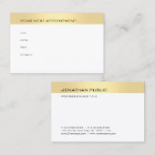 Herinnering voor benoeming Gold look Modern Sjablo Afsprakenkaartje (Voorkant / Achterkant)