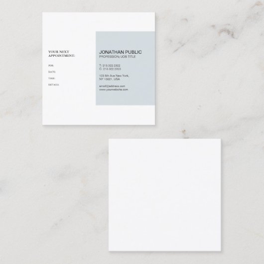 Herinnering voor benoeming Modern Classy Simple De Afsprakenkaartje (Voorkant / Achterkant)