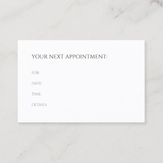 Herinnering voor benoeming Moderne Minimale Sjablo Afsprakenkaartje (Voorkant)